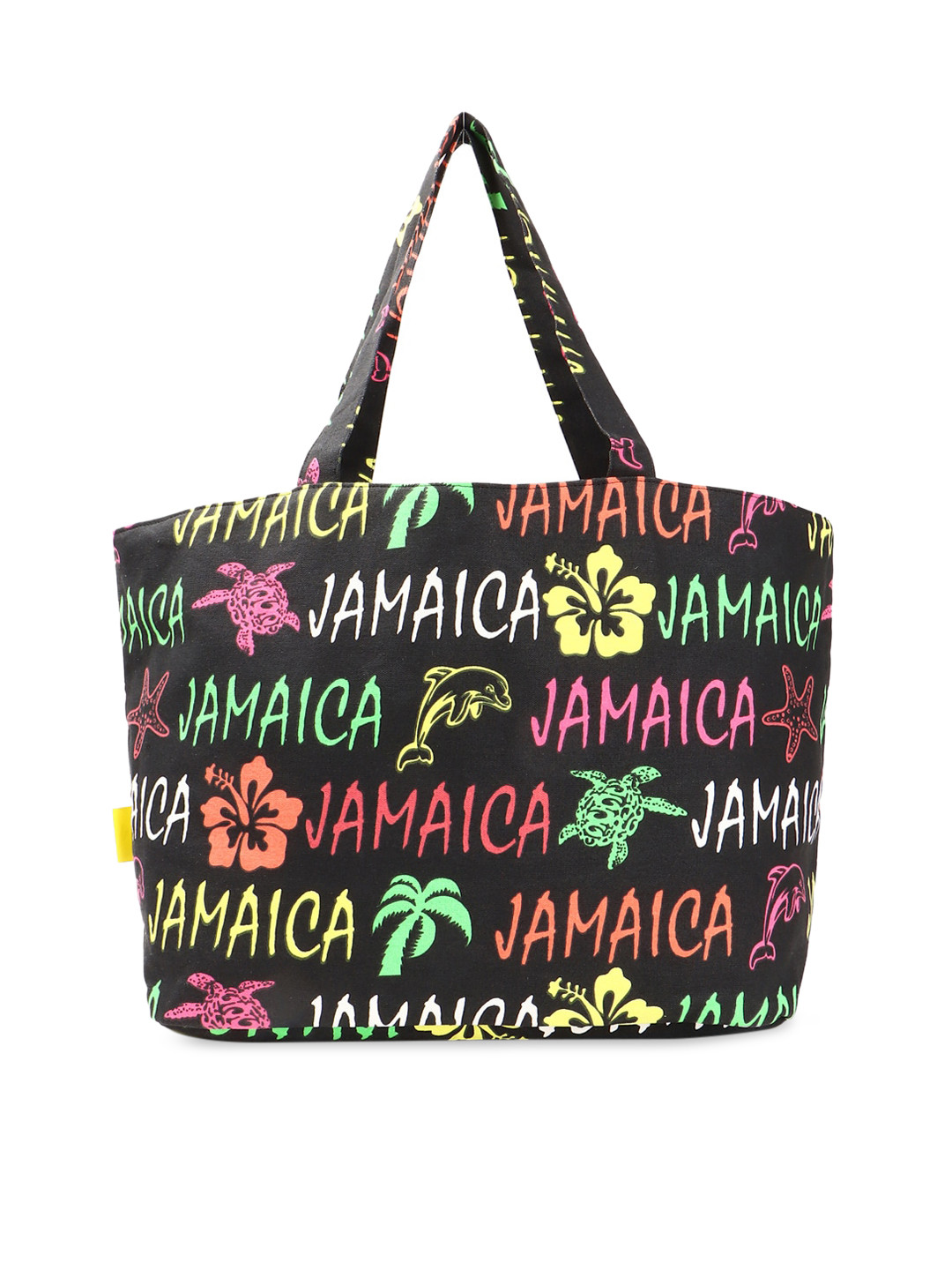 

FOREVER 21 Black Printed Tote Bag