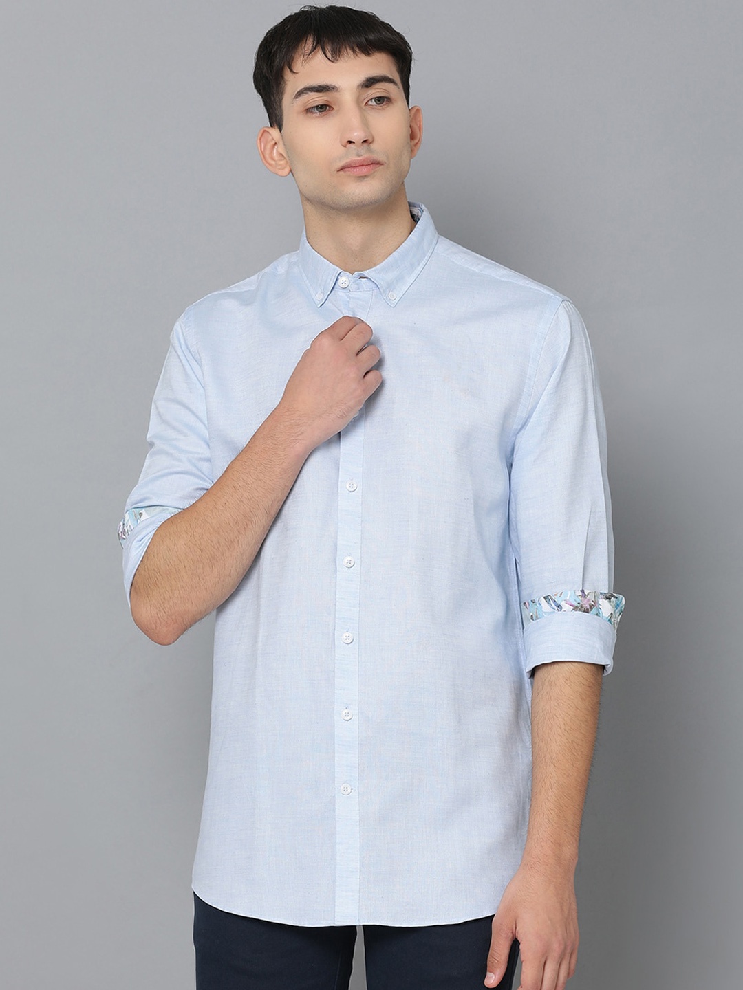 

LINDBERGH Men Blue Regular Fit Solid Casual Shirt