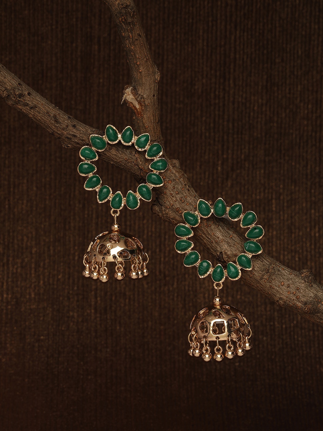 

Accessorize Gold-Toned Contemporary Jhumkas