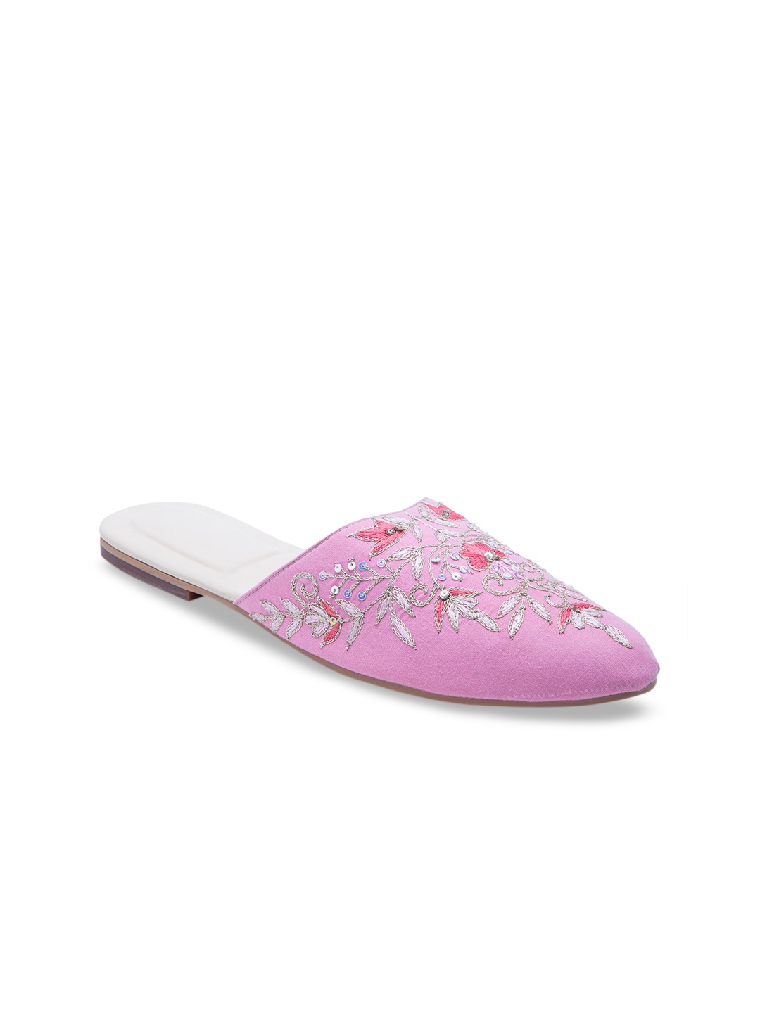 

Biba Women Pink Embroidered Mules