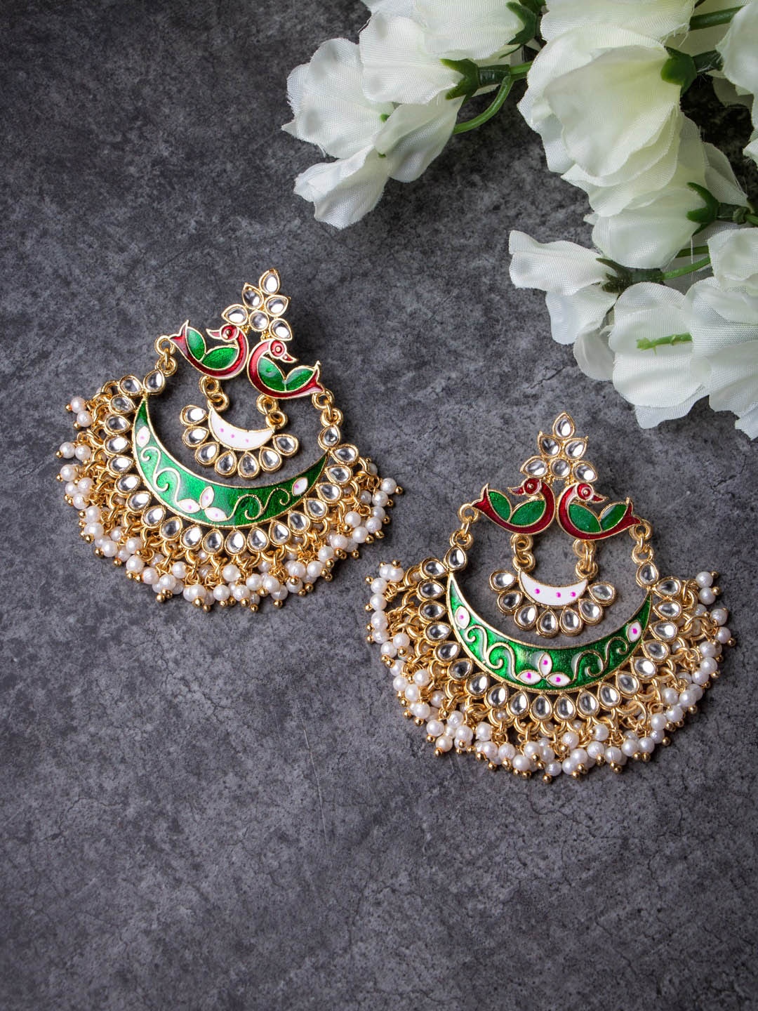 

MORKANTH JEWELLERY Green Contemporary Chandbalis