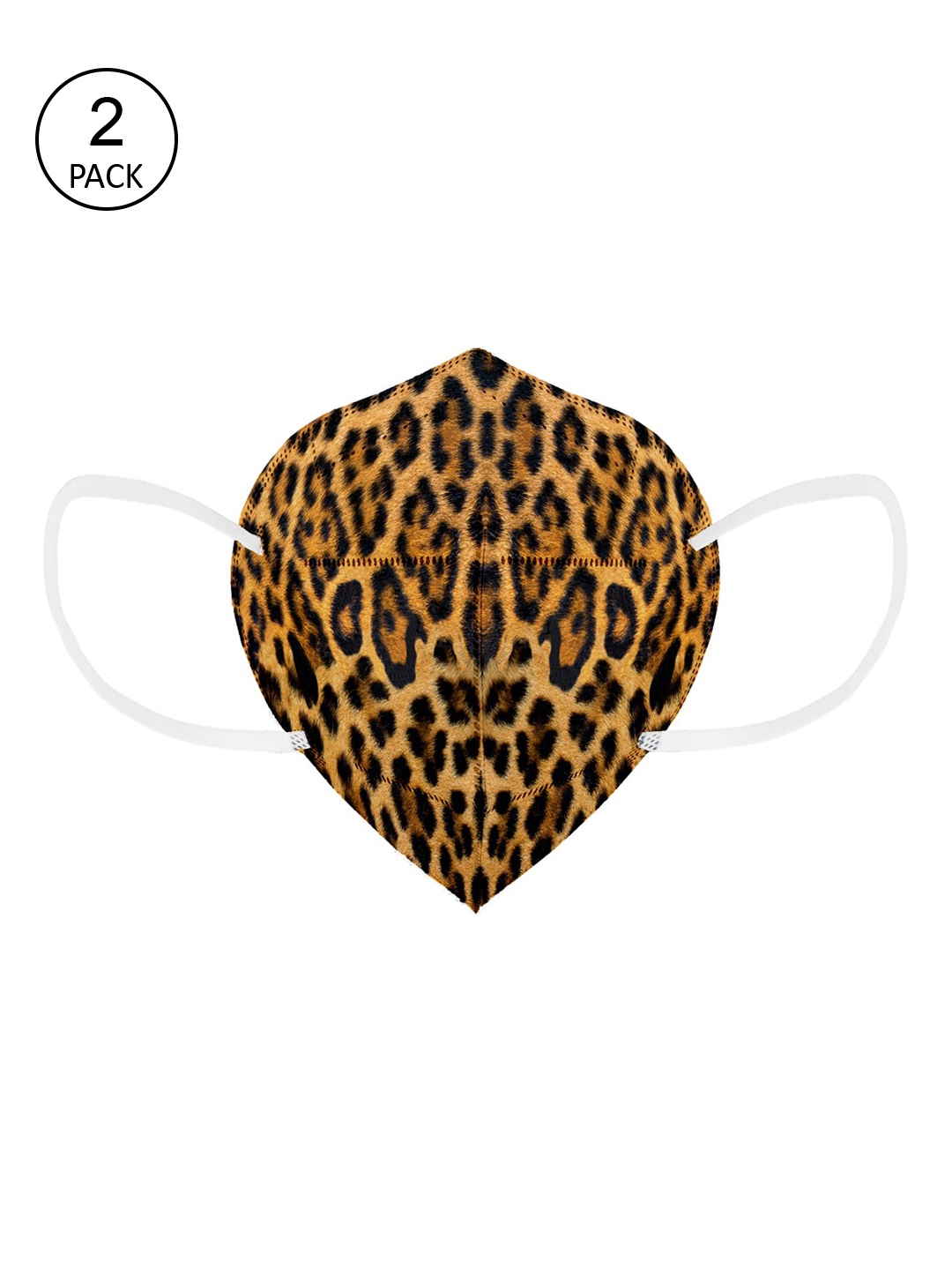 

Status Pack Of 2 Mustard-Yellow & Black Animal Printed 4-Ply Protective Outdoor N95 Masks