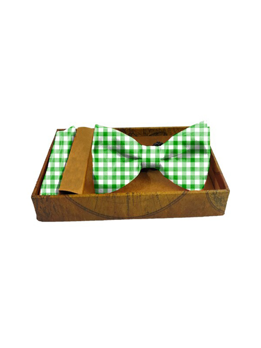 

Blacksmith Men White & Green Checked Satin Accessory Gift Set