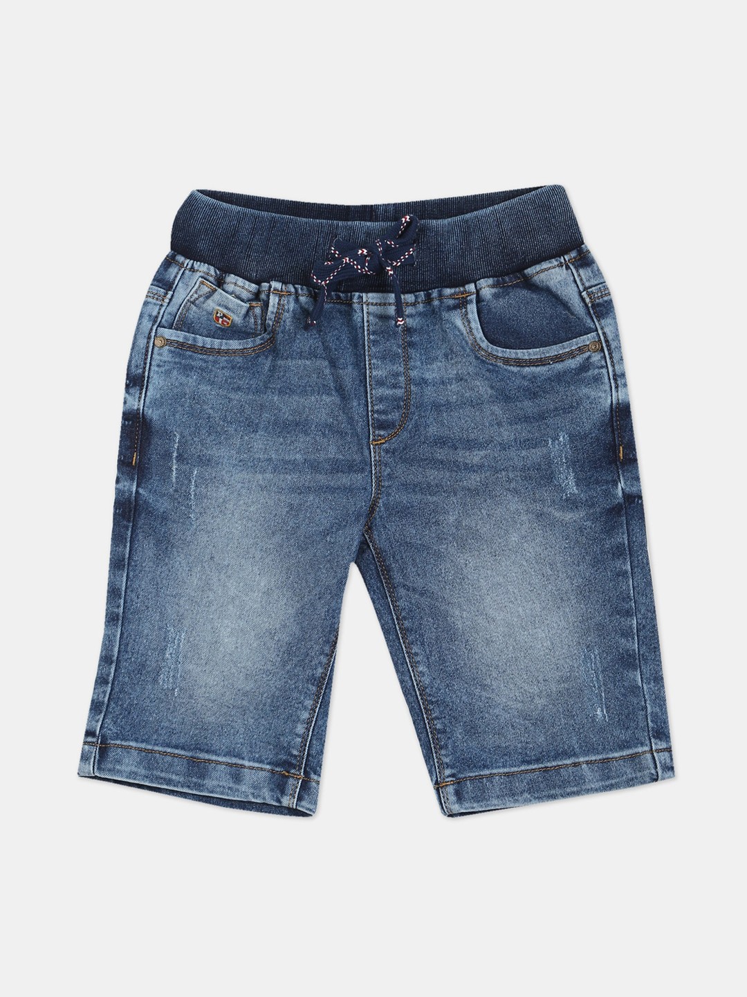 

U.S. Polo Assn. Kids Boys Blue Washed Slim Fit Denim Shorts