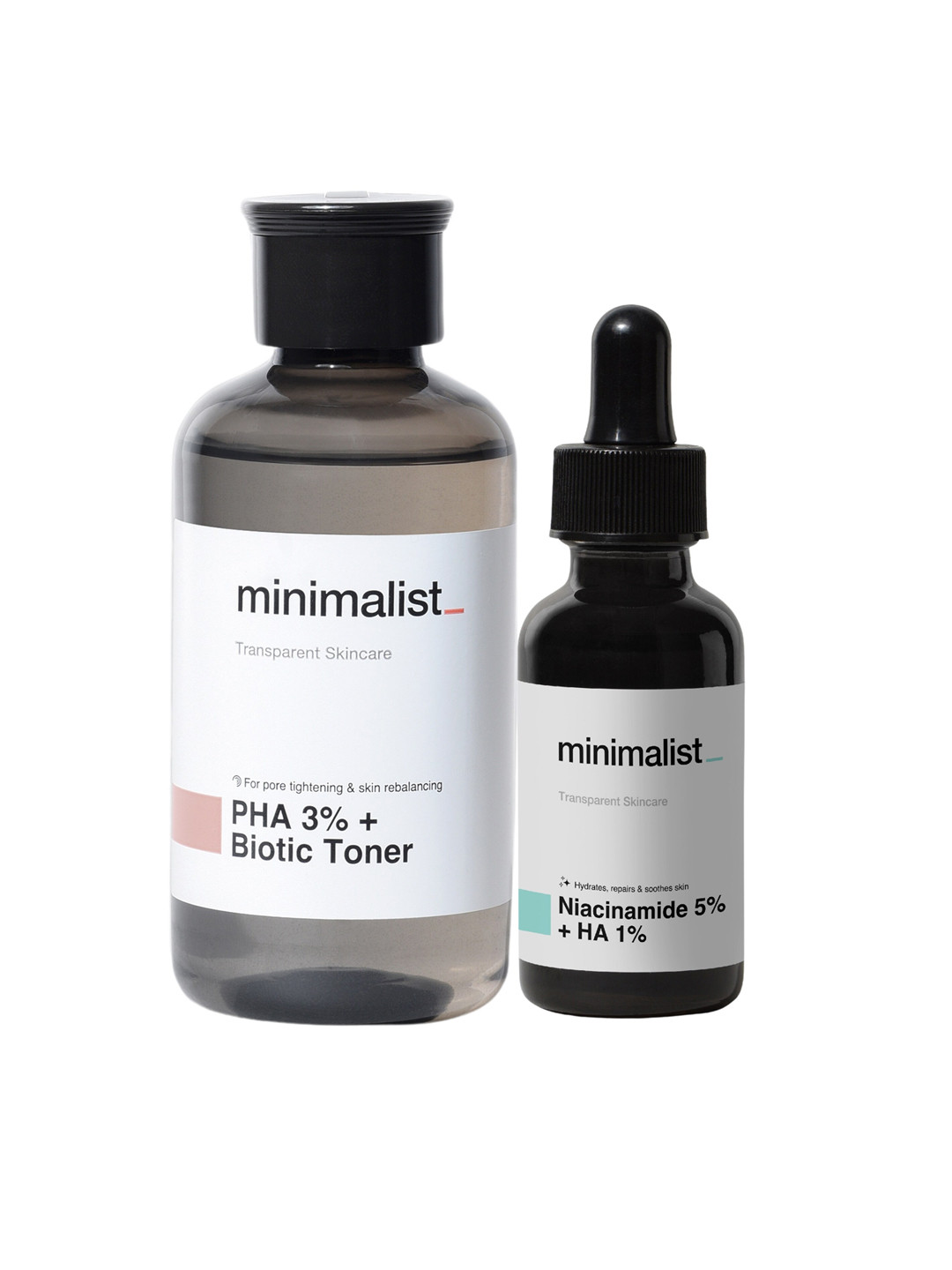 

Minimalist Set of Daily Pore Care Toner & Face Serum, Black
