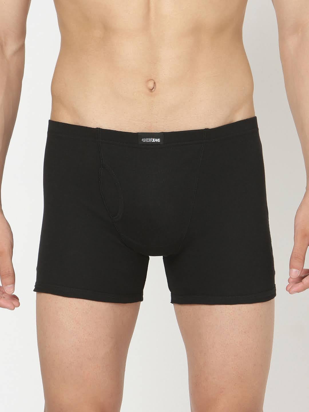 

UnderJeans by Spykar Men Black Solid Cotton Blend Trunks UJMTRPTS040