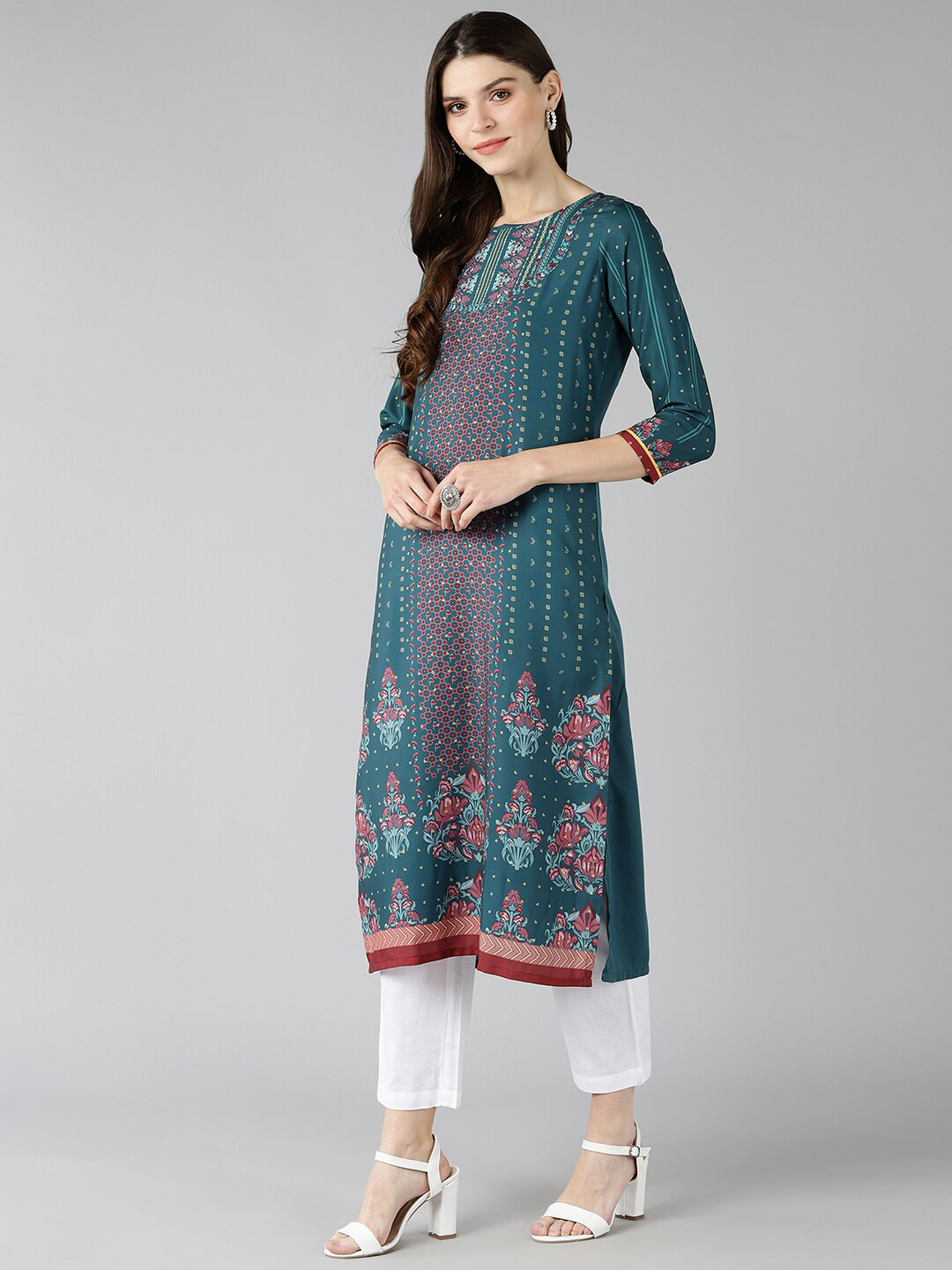 

AHIKA Women Green Printed Kurta