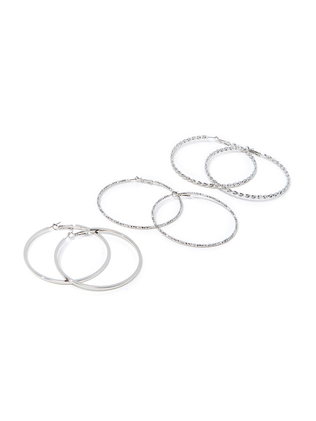 

FOREVER 21 Set of 3 Silver-Toned Circular Hoop Earrings