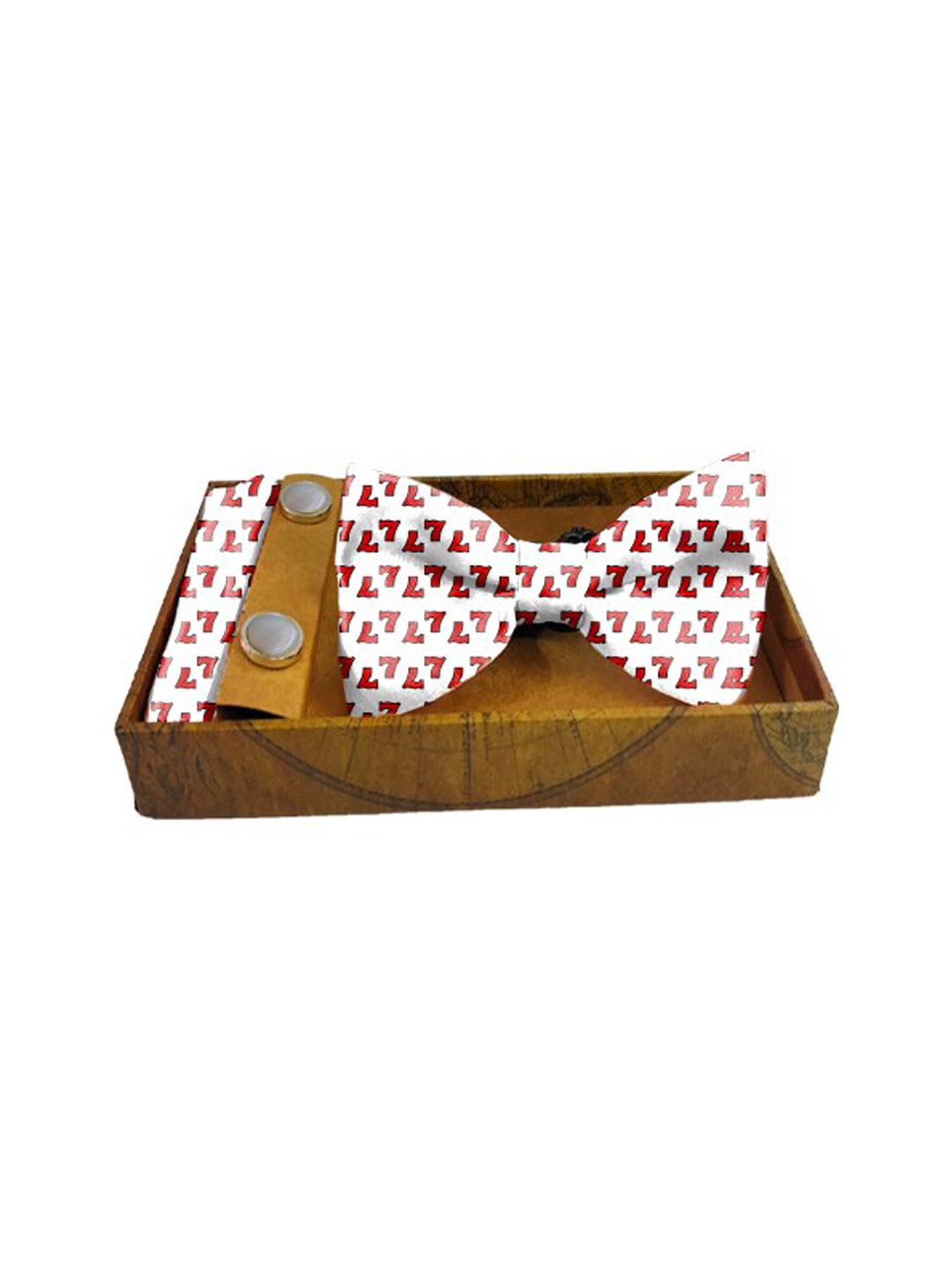 

Blacksmith Men Red & White Printed 100% Satin Accessory Gift Set