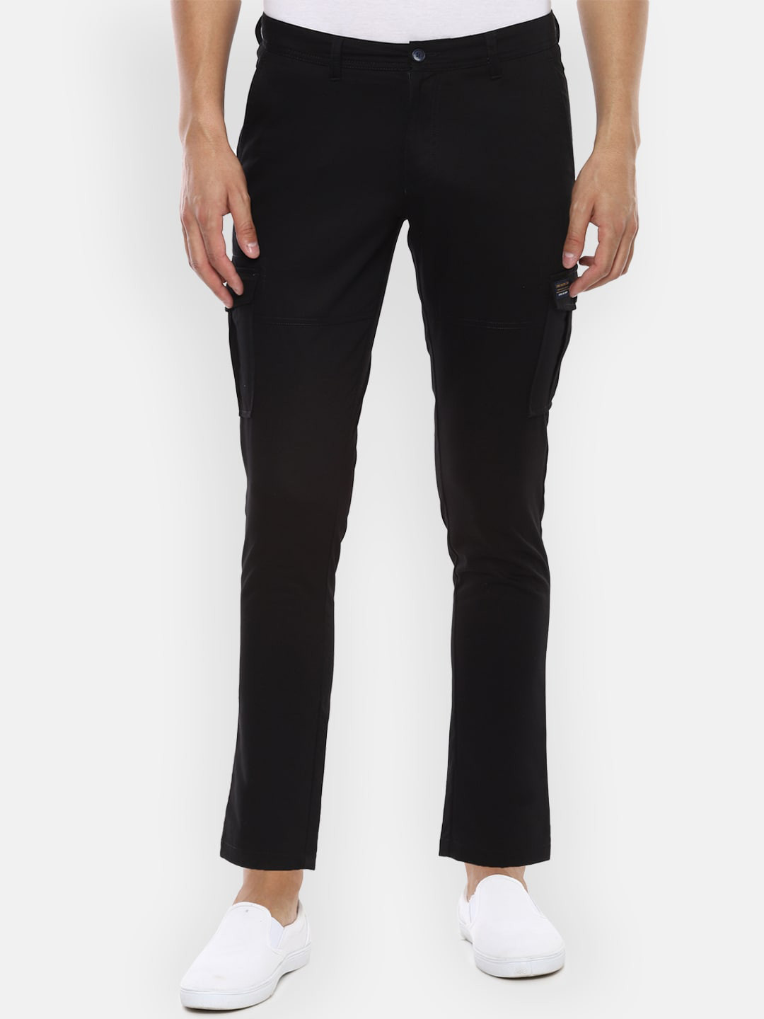 

Louis Philippe Jeans Men Black Slim Fit Solid Cargos