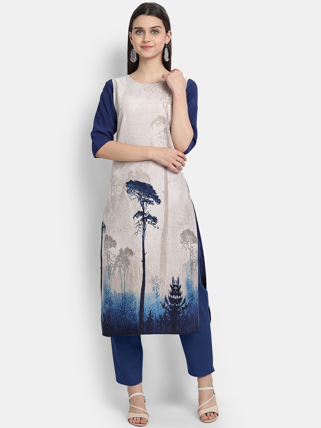 

Ethnic basket Women Multicoloured Printed Crepe Kurta, Multi