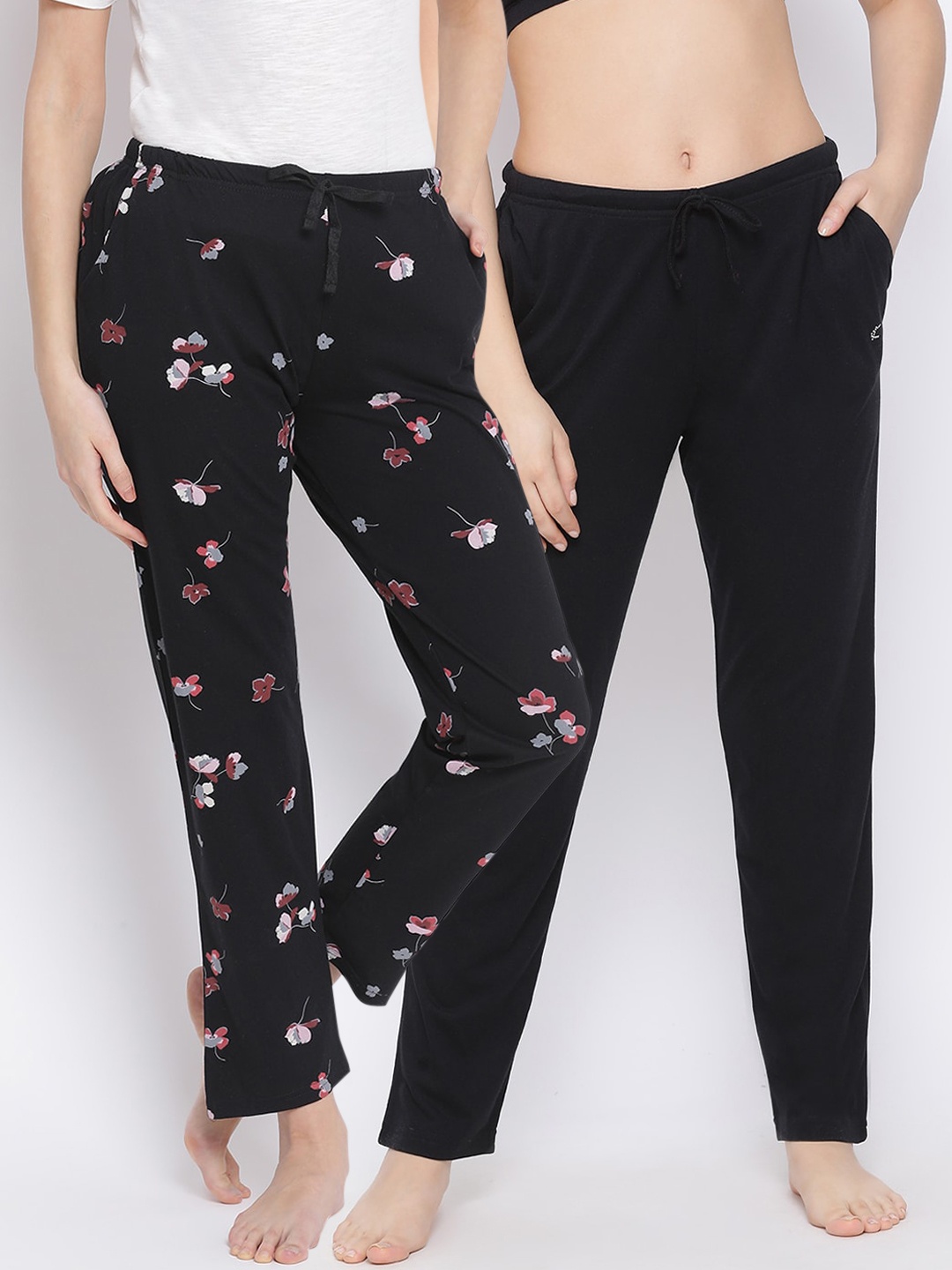 

Kanvin Women Pack of 2 Pure Cotton Lounge Pants, Black