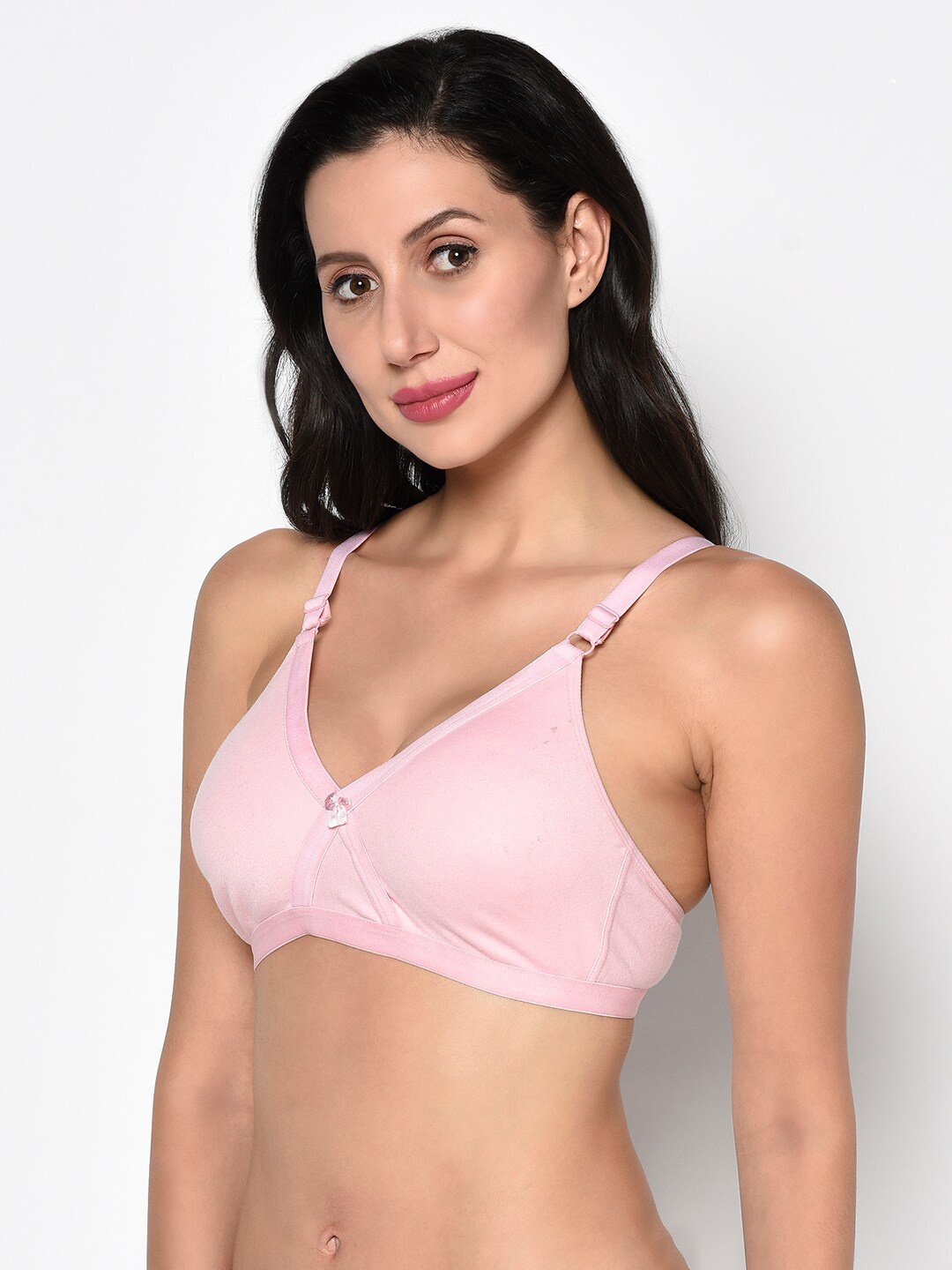 

PRETTYBOLD Pink Solid Non-Wired Non Padded Minimizer Bra PB-13 BPINK-C21