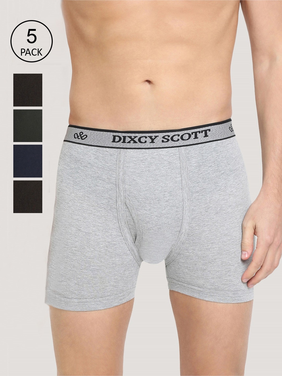 

DIXCY SCOTT Men Pack of 5 Assorted 100% Cotton Trunks PR128341