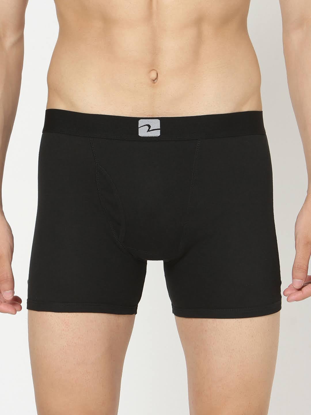 

UnderJeans by Spykar Men Black Solid Cotton Blend Trunks UJMTRPTS038