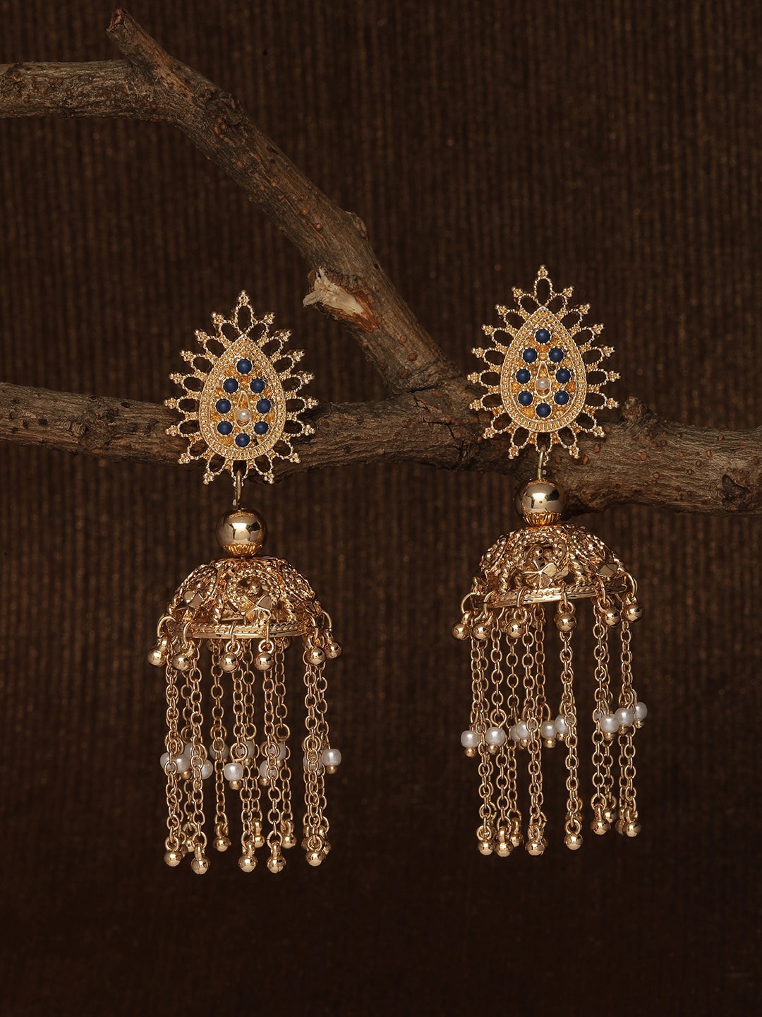 

Accessorize London Gold-Toned Contemporary Jhumkas