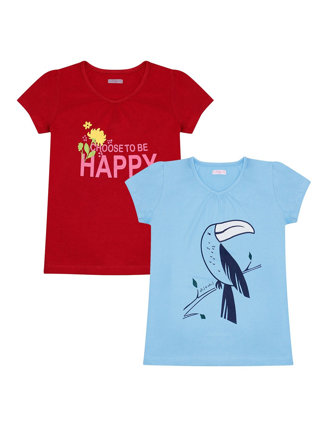 

Luke & Lilly Girls Pack of 2 Printed T-shirts, Red