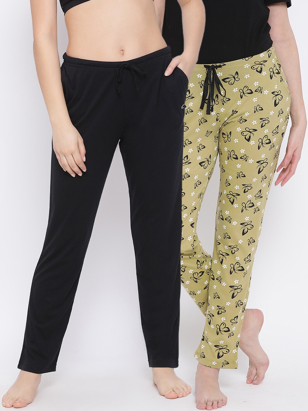 

Kanvin Women Pack Of 2 Cotton Lounge Pants, Mustard