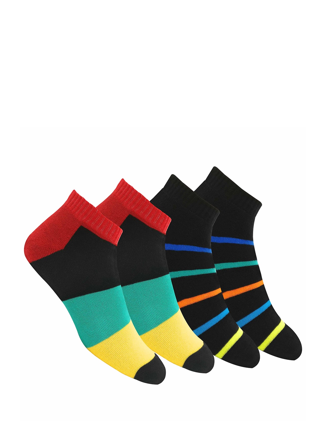Maanja Unisex Pack of 2 Assorted Ankle-Length Socks