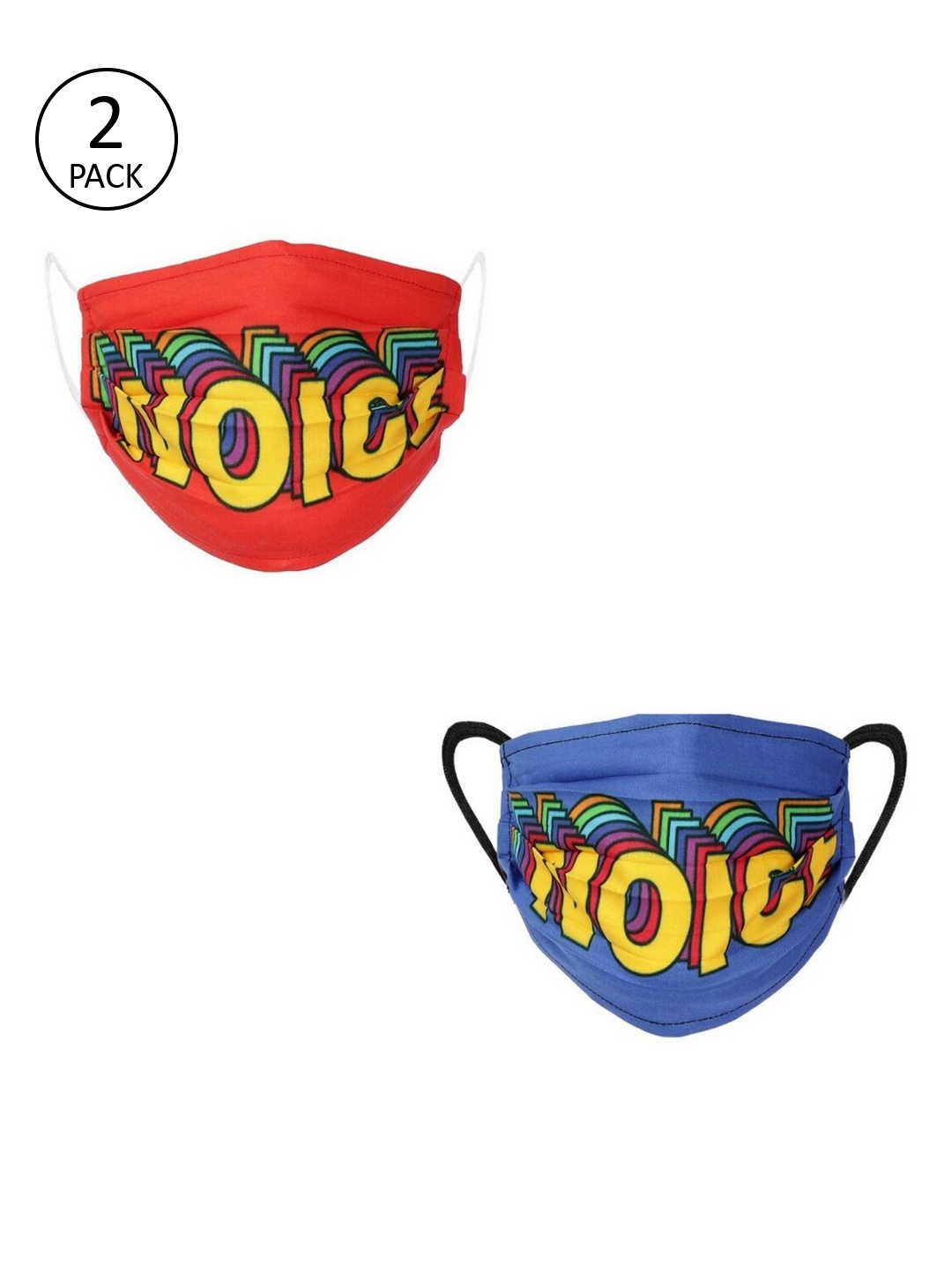 

LIVE IT SAFE Unisex Pack Of 2 Printed 4-Ply Reusable Cloth Face Mask, Blue