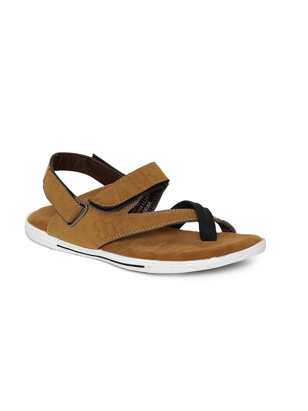

Khadims Men Tan & Black Comfort Sandals