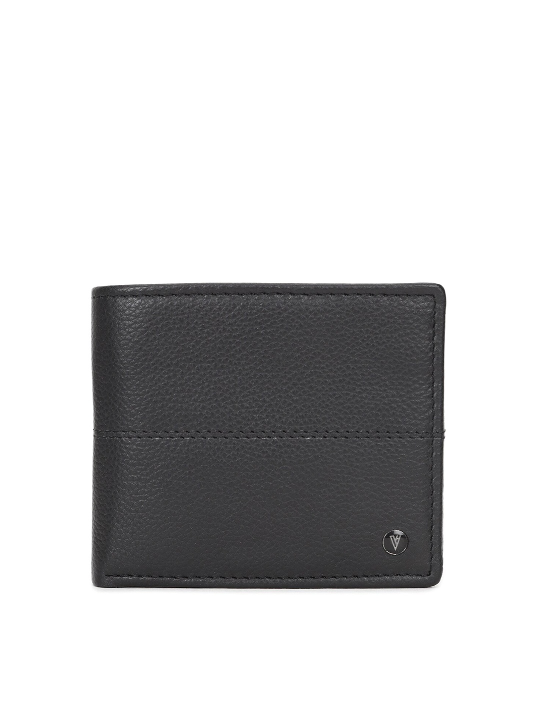 

Van Heusen Men Black Textured Leather Two Fold Wallet