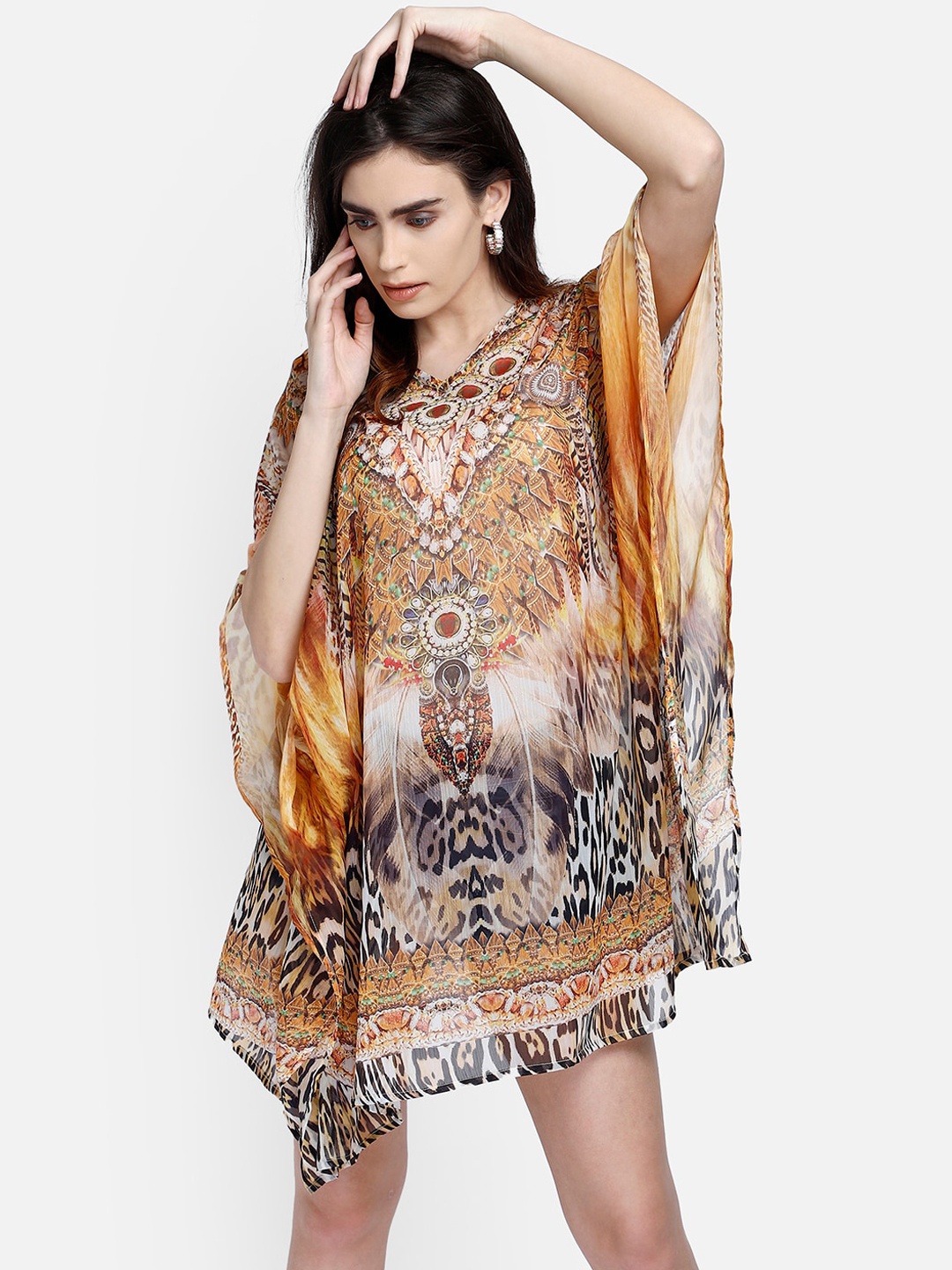 

Aditi Wasan Multicolor Printed Kaftan Dress, Multi