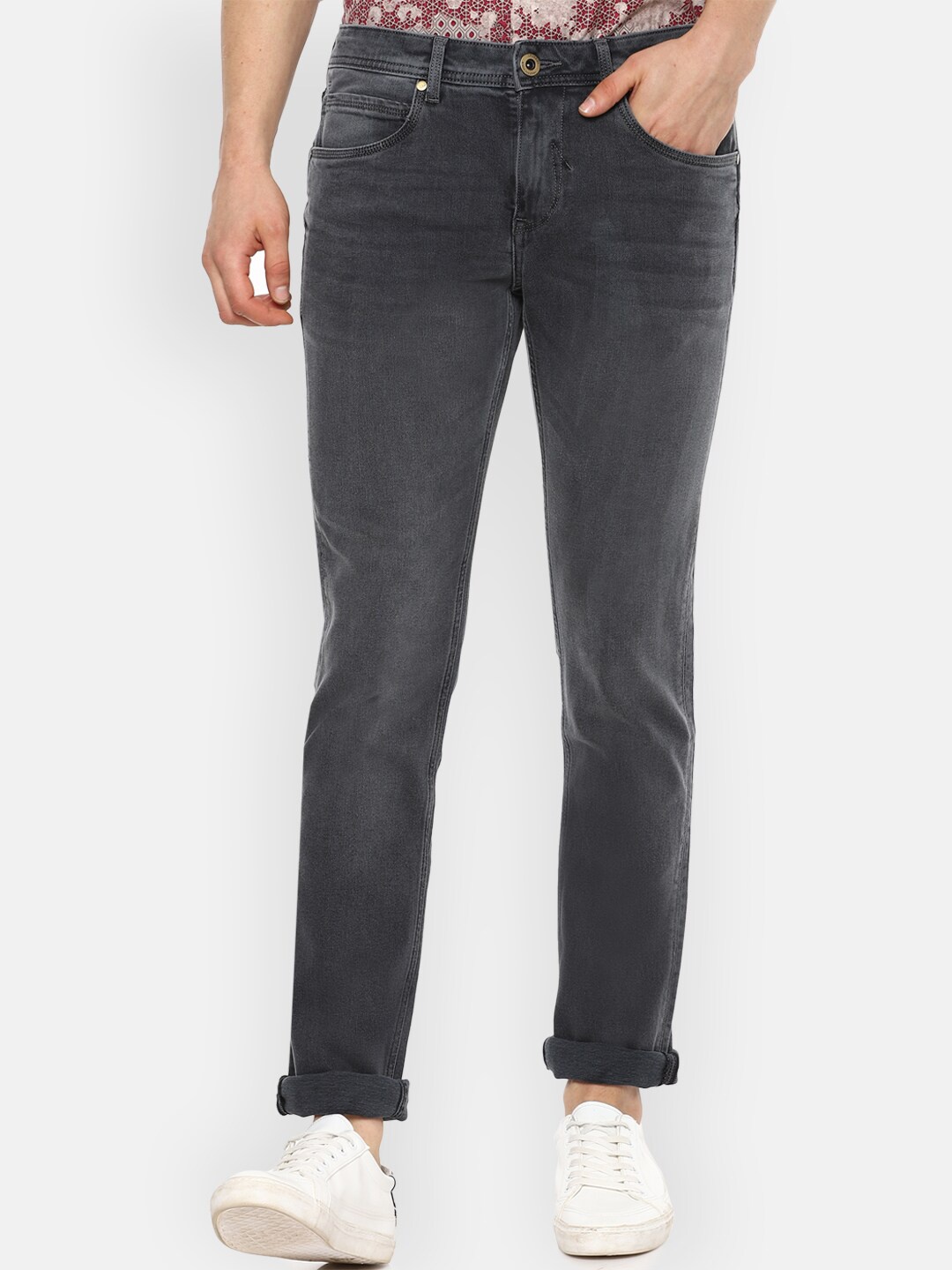 

Louis Philippe Jeans Men Grey Slim Fit Stretchable Jeans