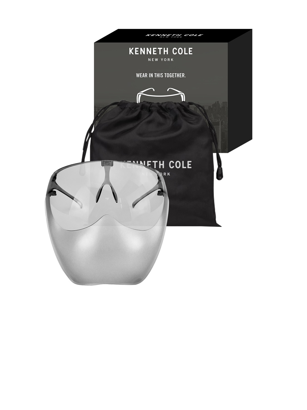 

Kenneth Cole Unisex Grey & Transparent Solid Goggle Style Face Shield