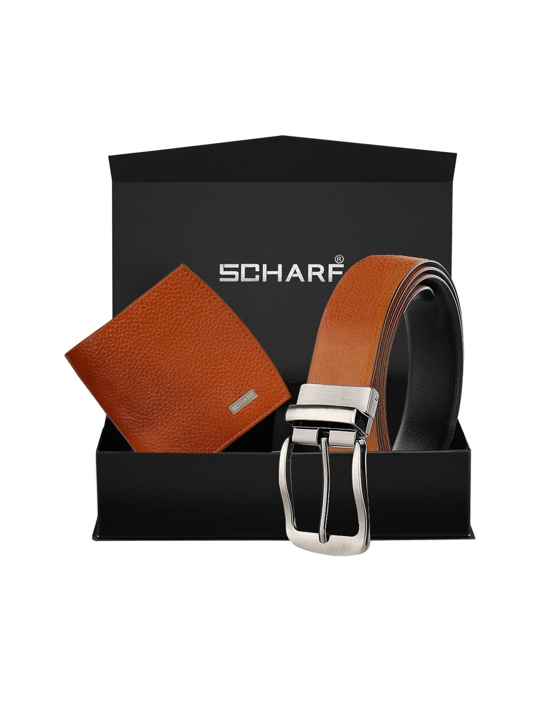 

SCHARF Men Tan Brown Textured Accessory Gift Set