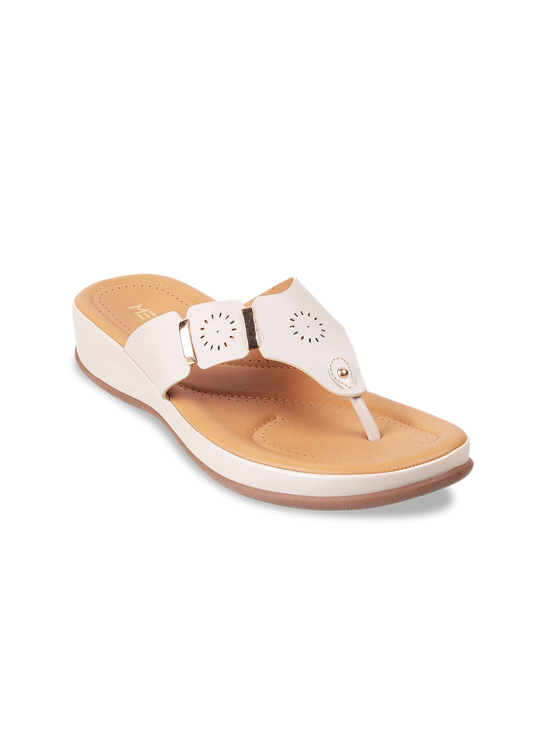 

Metro Women Beige Perforated Sandals