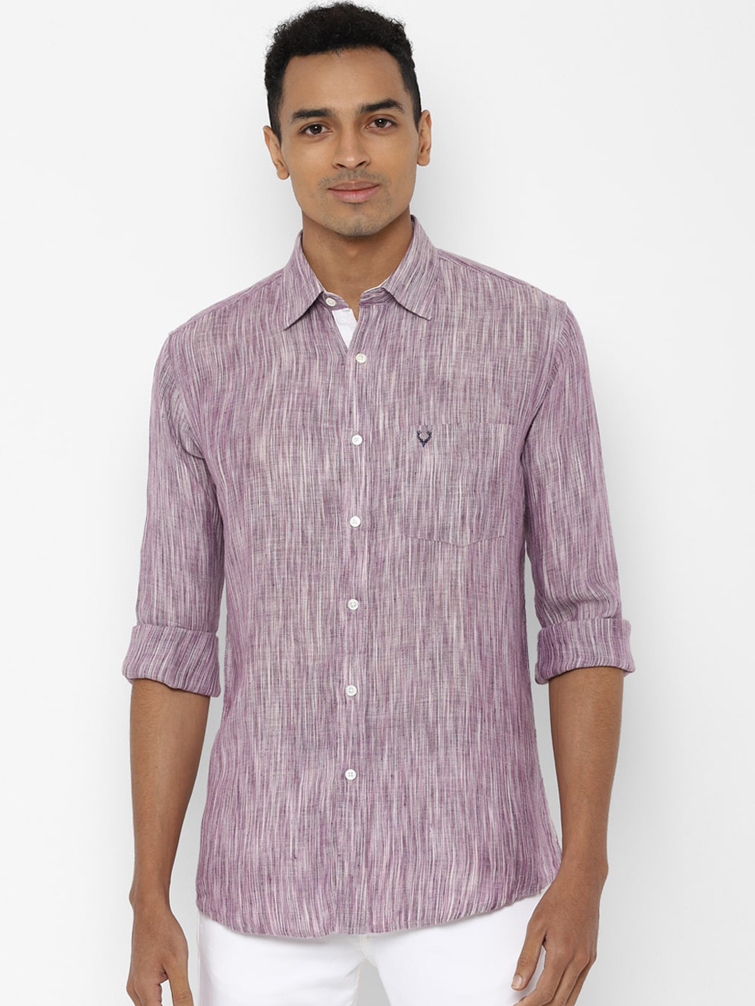 

Allen Solly Men Mauve & Pink Slim Fit Self Design Casual Shirt
