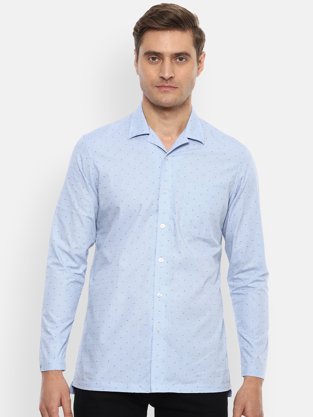 Louis Philippe Men Blue Regular Fit Printed Casual Shirt