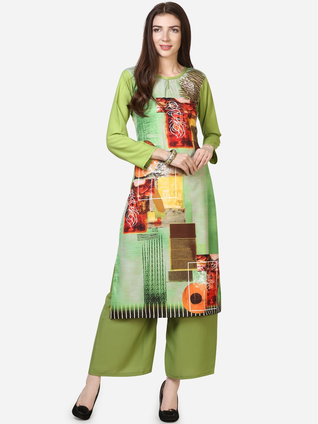 

Florence Women Green Printed Crepe Kurta