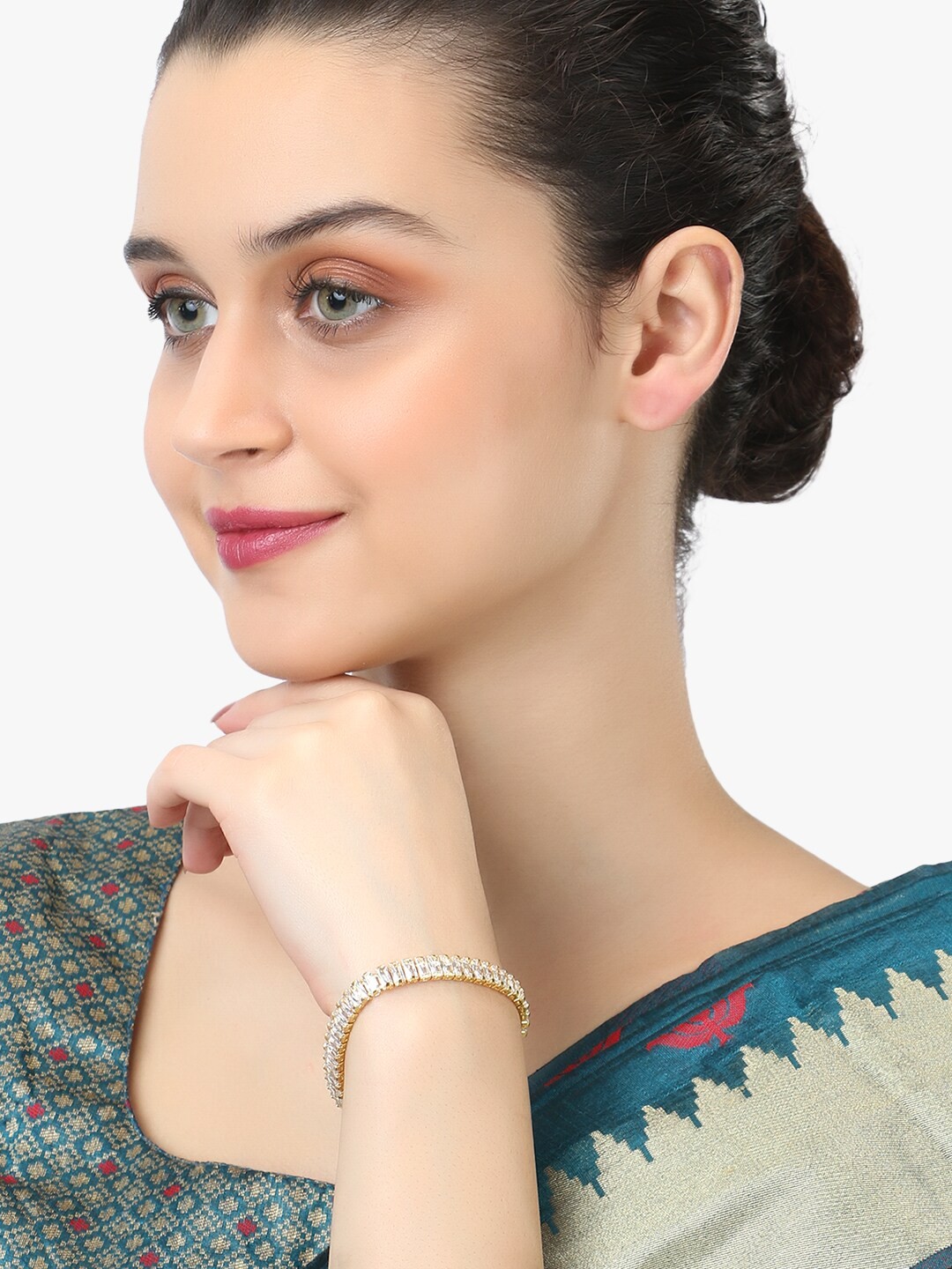 

Adwitiya Collection Gold-Plated Handcrafted Bangle-Style Bracelet