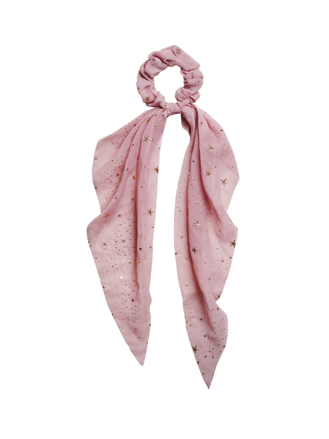 

JOKER & WITCH Women Pink & Gold-Toned Scarf Ponytail Holders