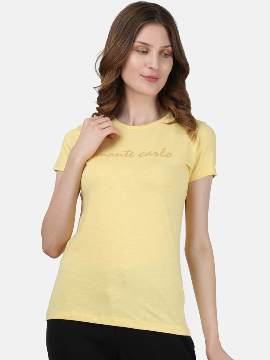 

Monte Carlo Yellow Brand Logo Regular Top