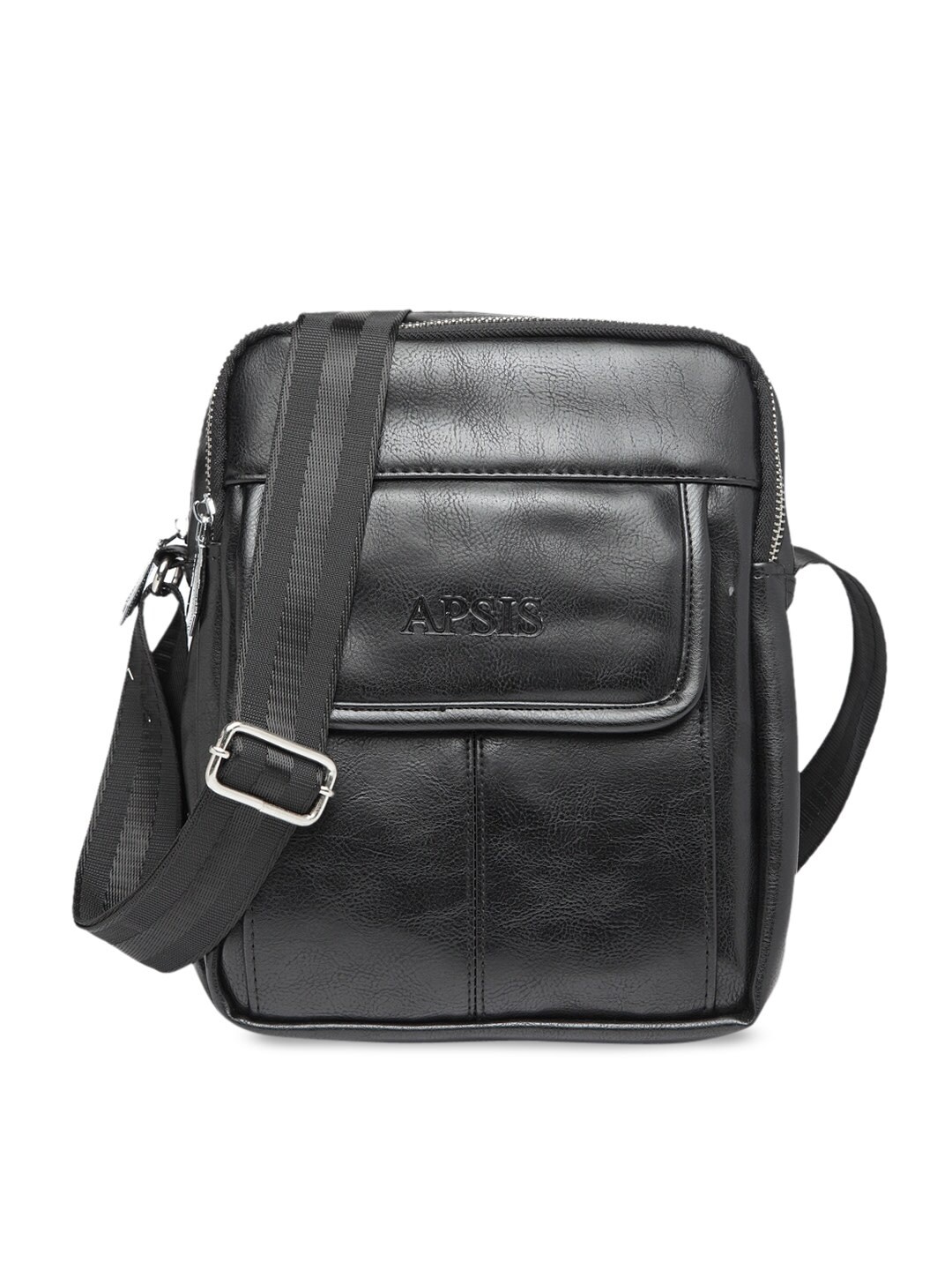 

Apsis Unisex Black Textured Messenger Bag