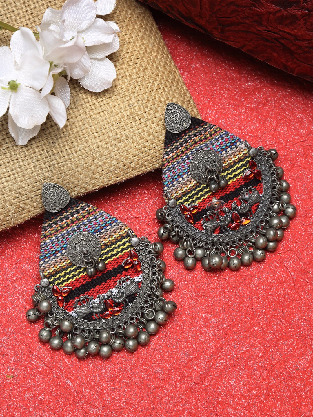 

NEUDIS Multicoloured Contemporary Drop Earrings, Multi