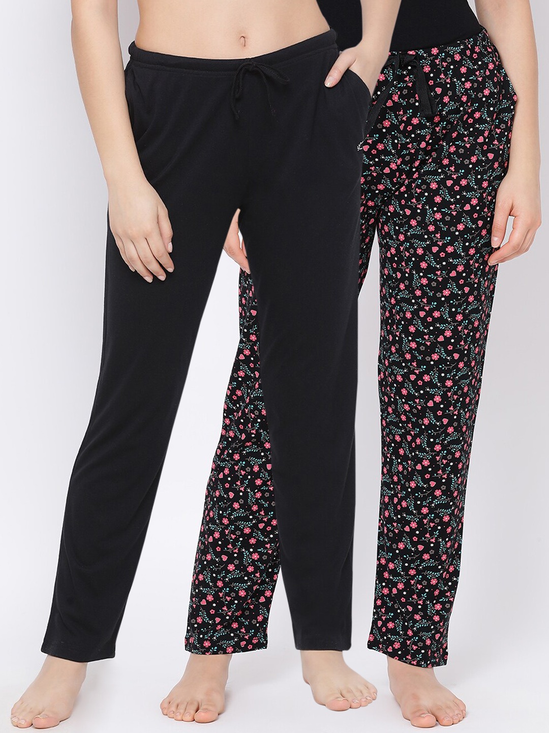 

Kanvin Women Pack of 2 Pure Cotton Lounge Pants, Black
