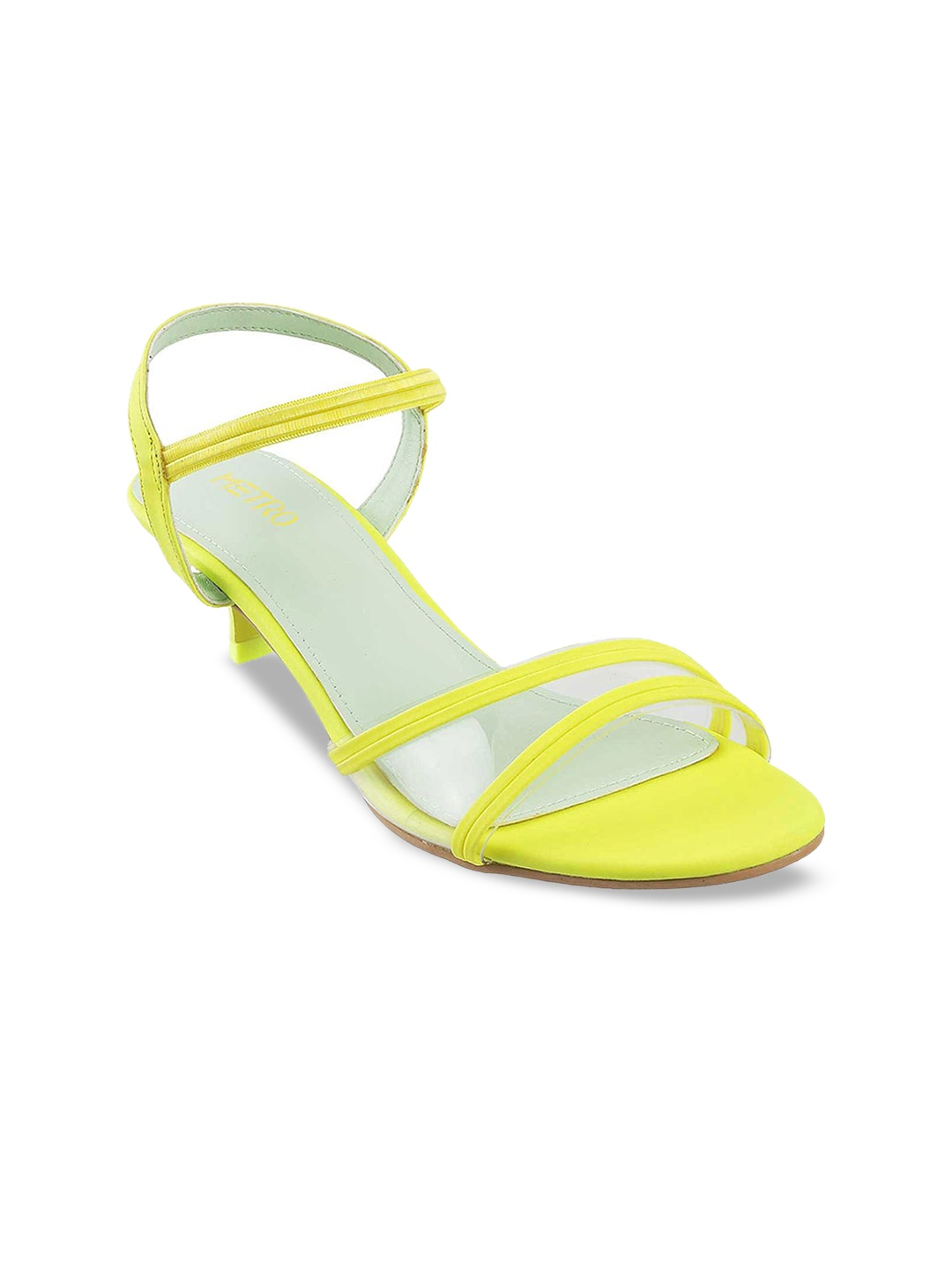 

Metro Women Yellow & Transparent Solid Sandals