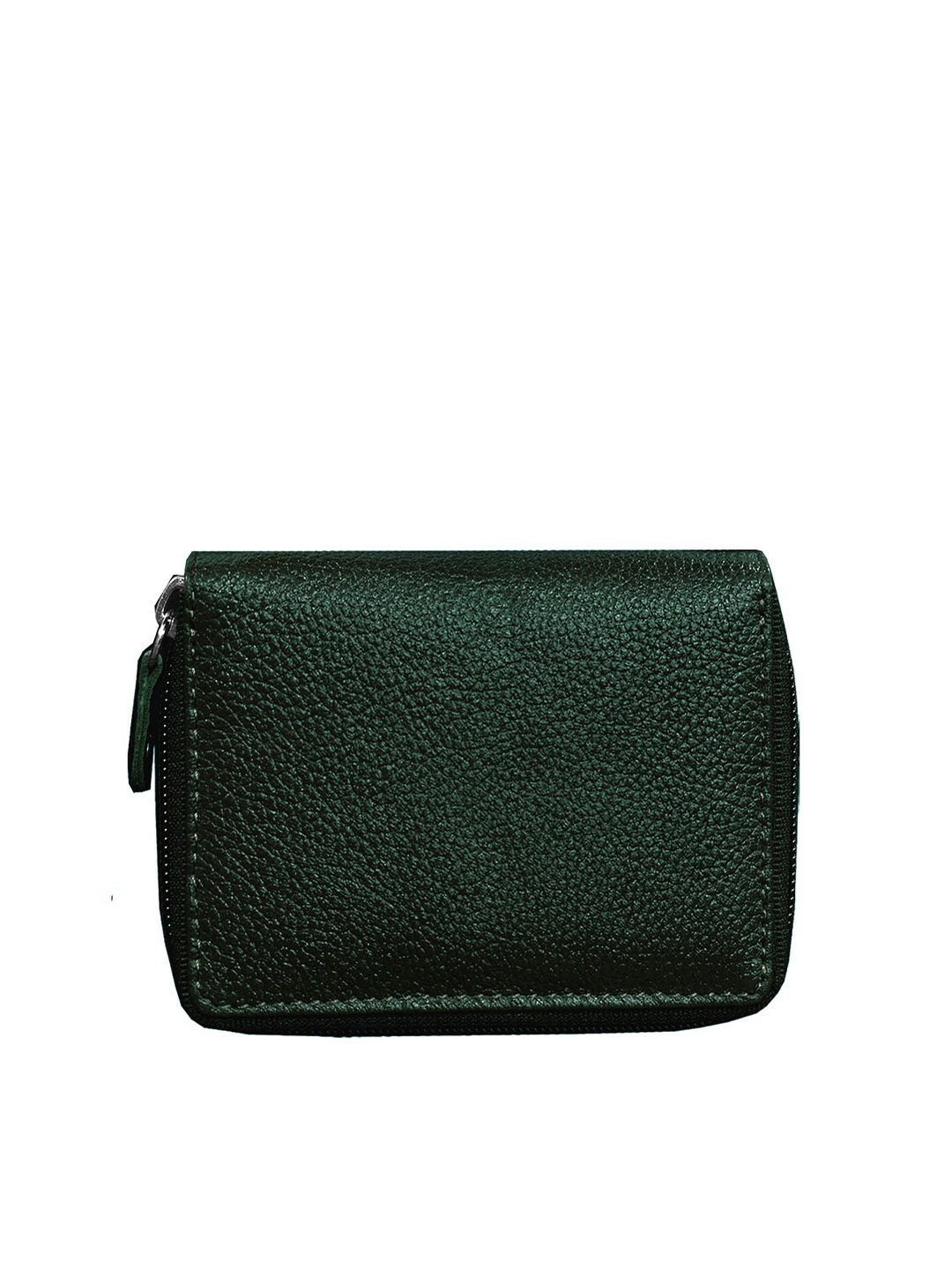 

ABYS Unisex Green Textured Leather Zip Around Wallet