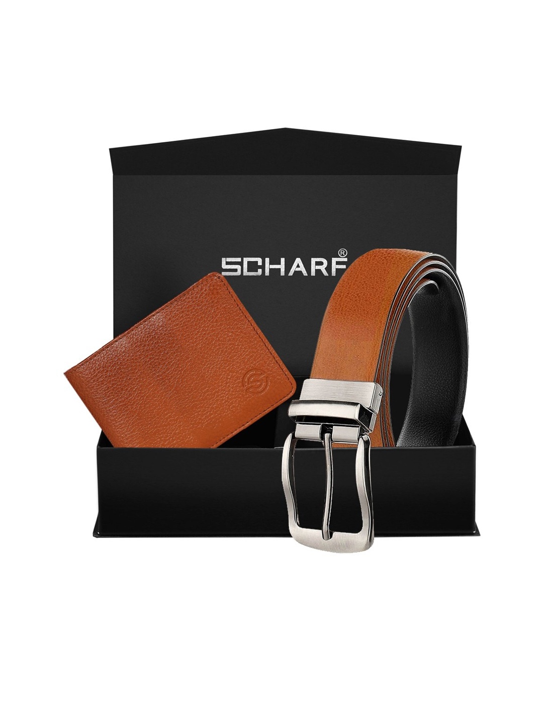 

SCHARF Men Black & Tan-Brown Accessory Gift Set