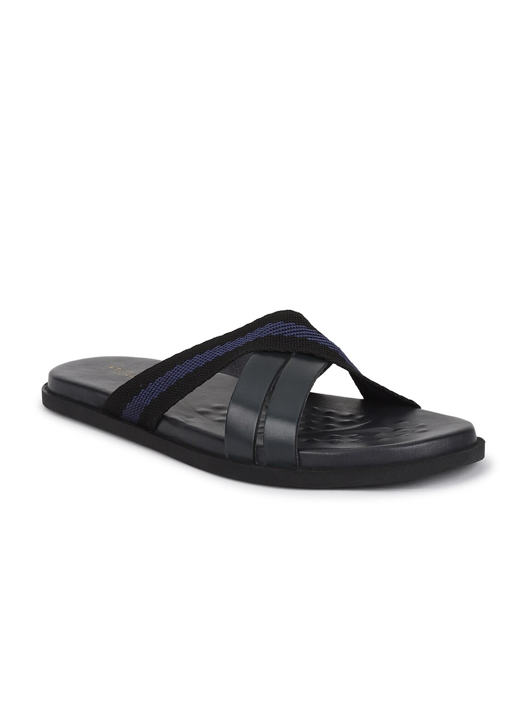 

Louis Philippe Men Black Leather Comfort Sandals
