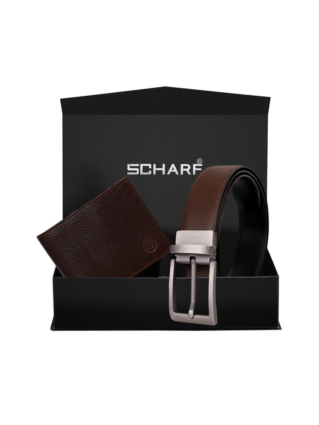 

SCHARF Men Black & Brown Textured Accessory Gift Set