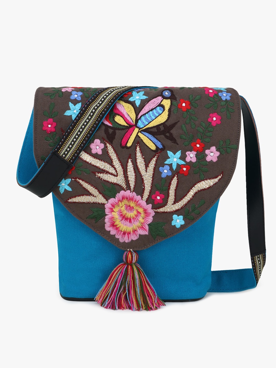 

Anekaant Blue Printed Sling Bag