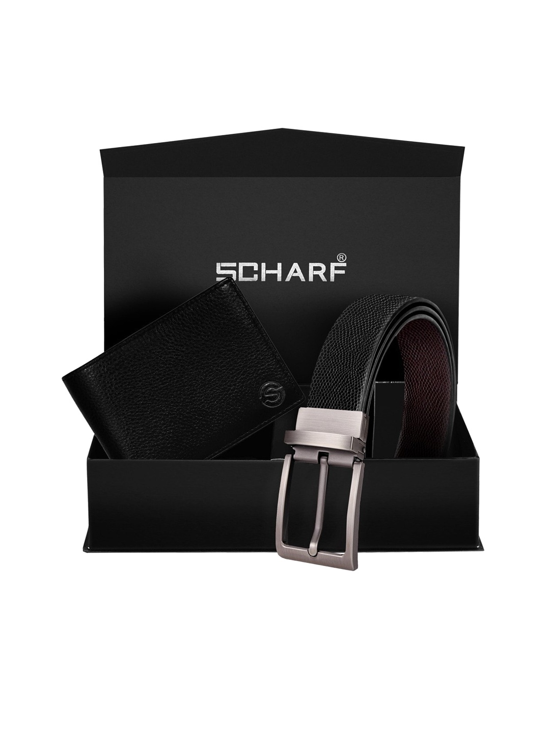 SCHARF Men Black & Brown Solid Accessory Gift Set