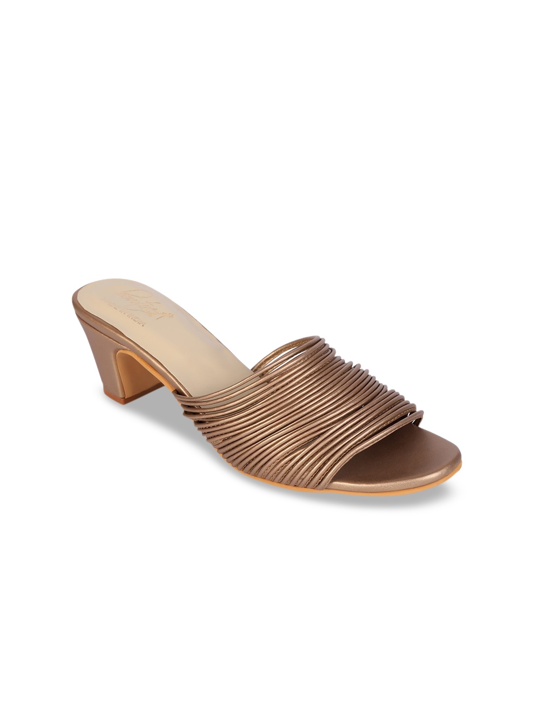 

Bowtoes Women Bronze-Toned Solid Sandals
