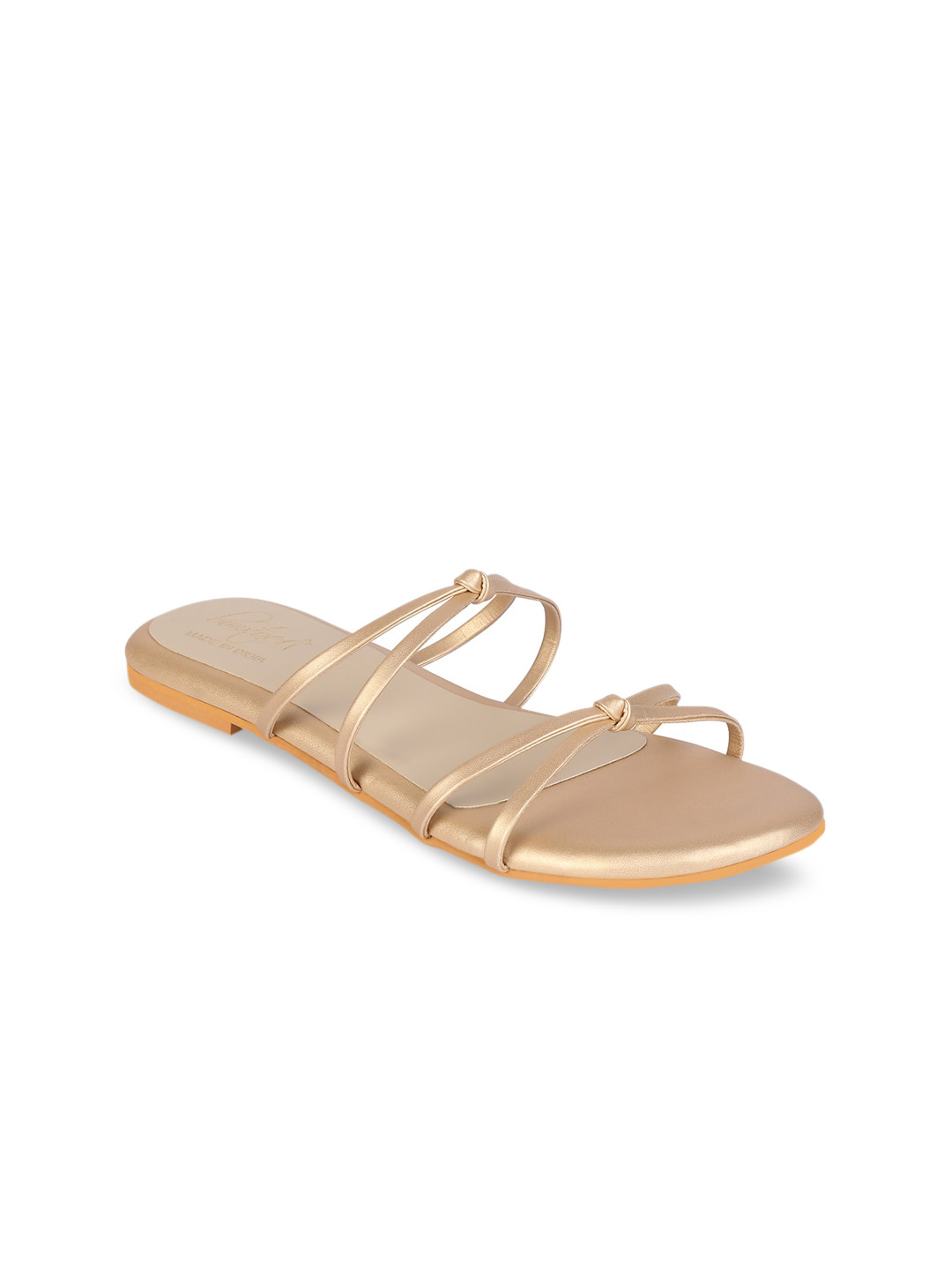 

Bowtoes Women Muted Gold-Toned Open Toe Flats