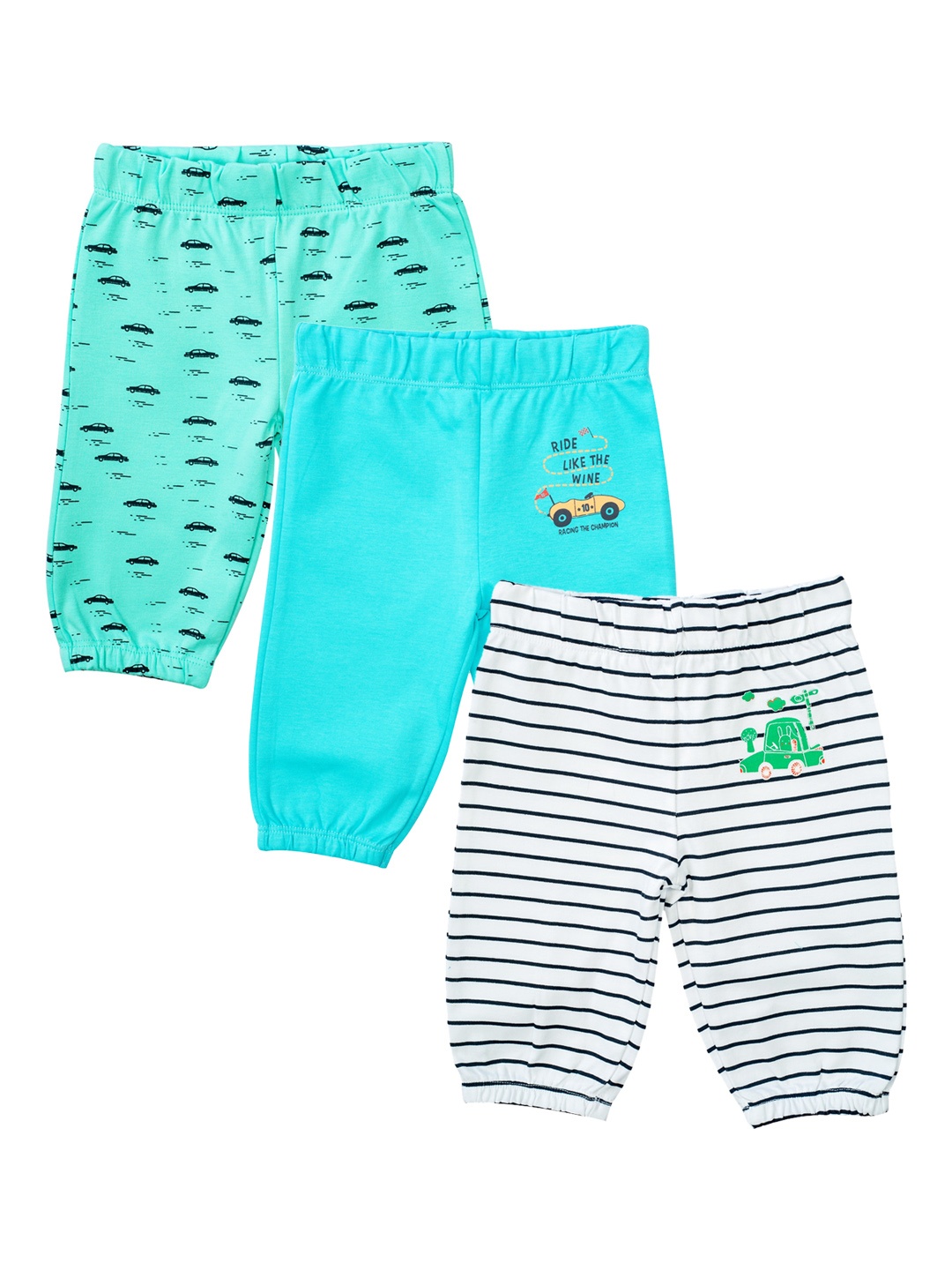 

Mee Mee Boys Pack of 3 Printed Leggings, Turquoise blue